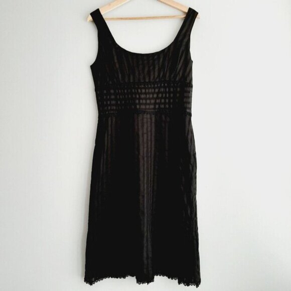 FRANCESCA MAMMOLITI Sleeveless Babydoll Scoop Neck Dress Black Sz 10 - Picture 2 of 16